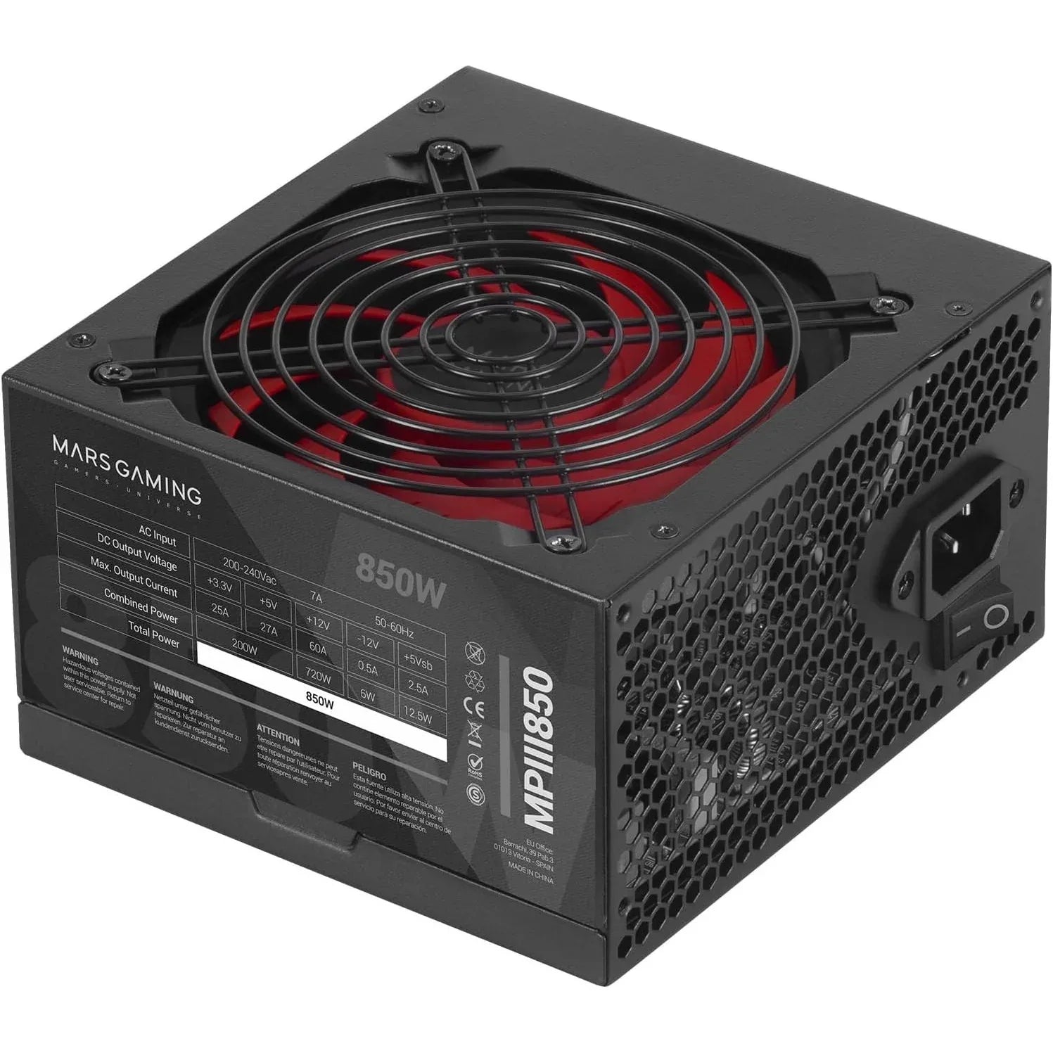 Mars Gaming MPIII850 850W Power Supply – 85% Efficient Silent Fan - Gomix Brands Outlet
